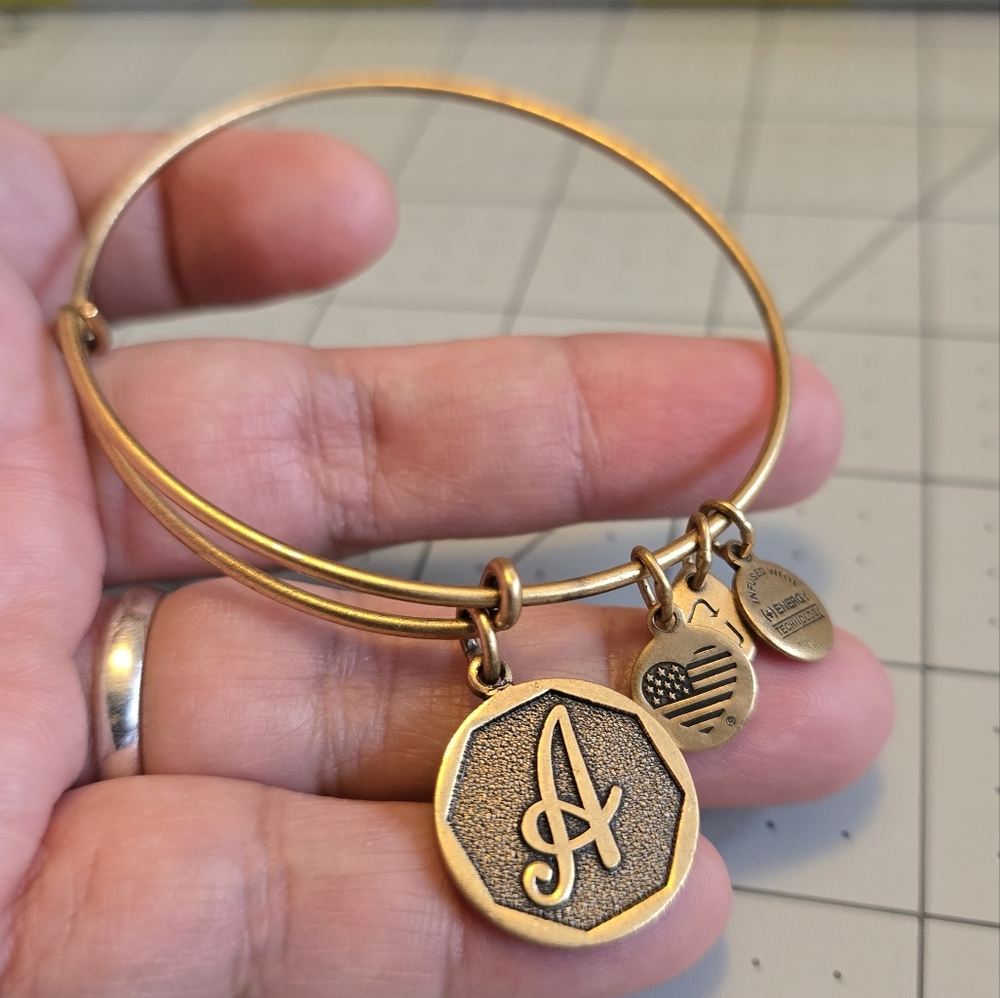 Gold Alex and Ani Charm Bangle Bracelet